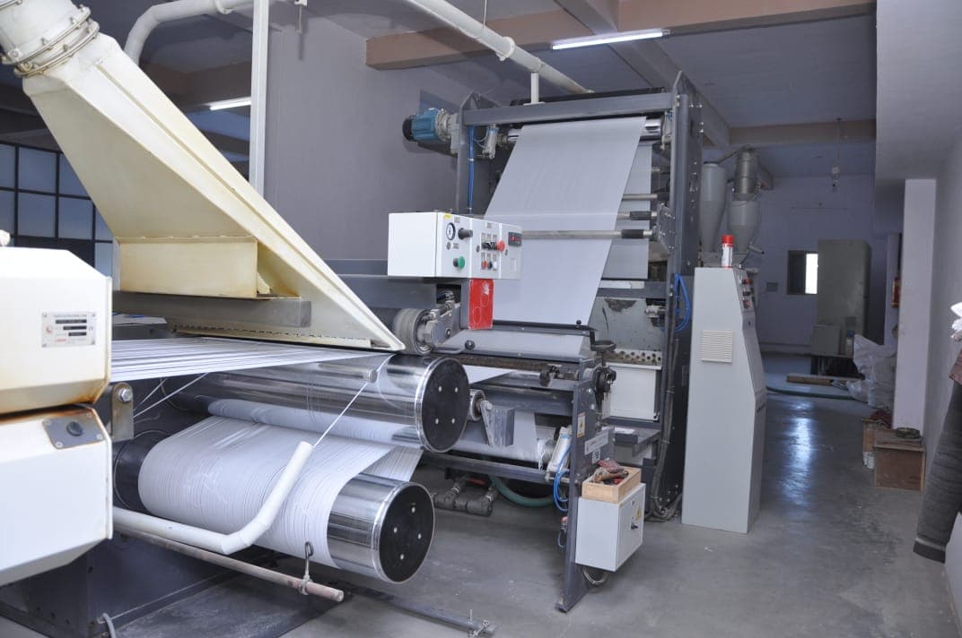 Industrial factory interior with production and quality control